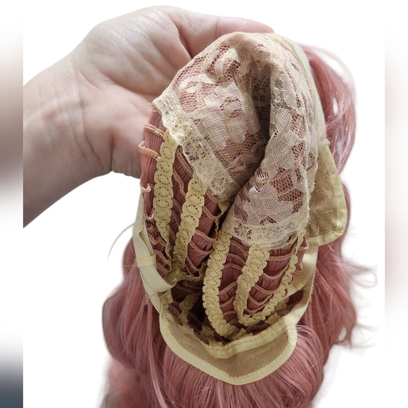 32" Women's Cosplay Pink Wavey Wig with Cap - Picture 4 of 7